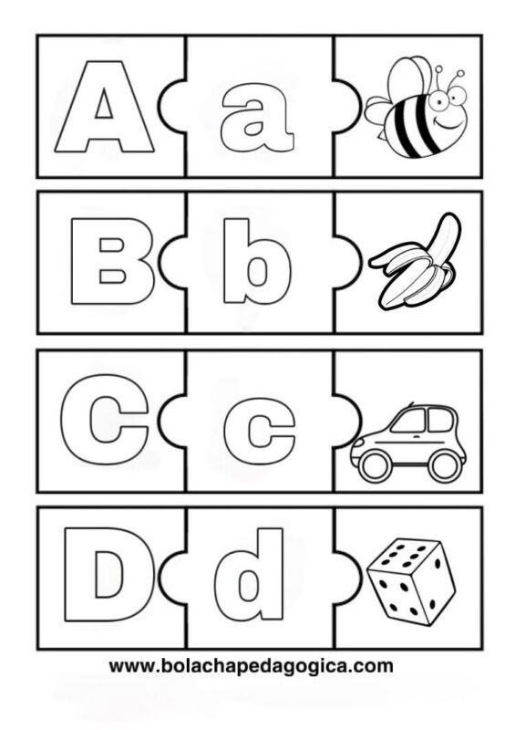 Quebra-cabeça Letras do Alfabeto para imprimir