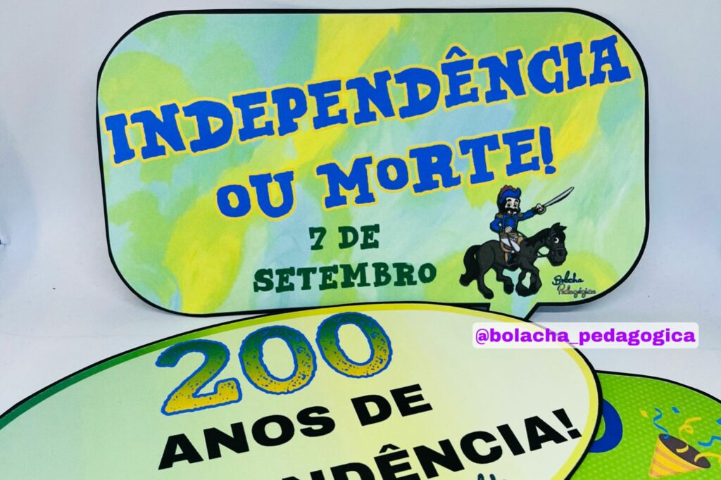 Plaquinhas para foto Independência do Brasil