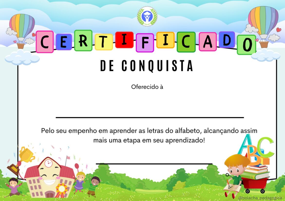 Gerador De Certificado Do Alfabeto Bolacha Pedag Gica