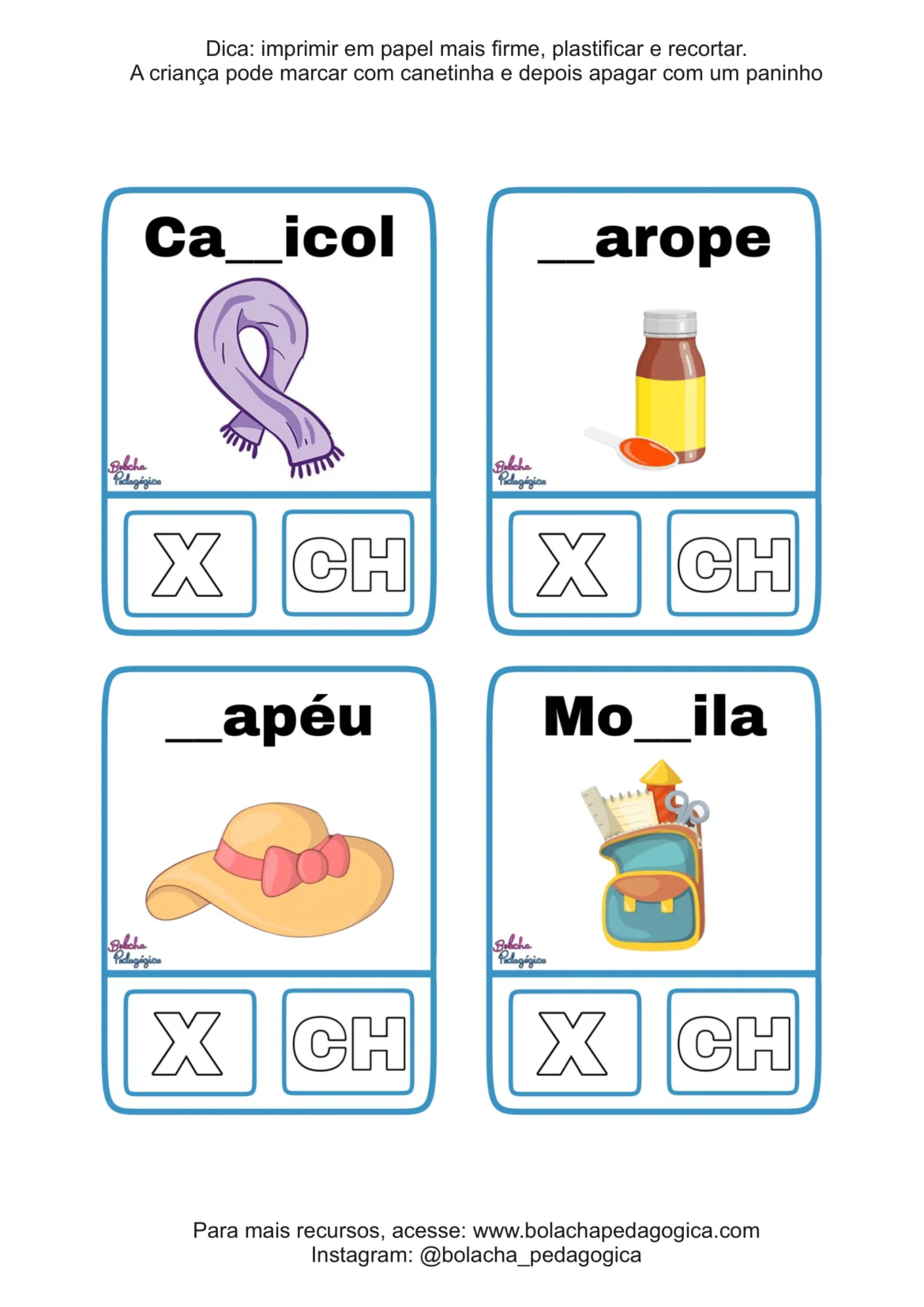 Troca-de-letras-ch-X-