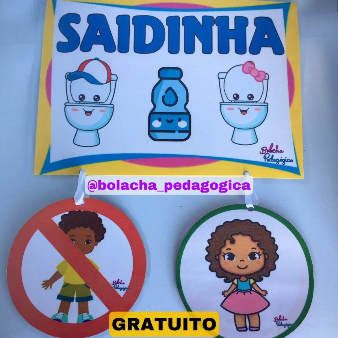Plaquinha de Saidinha Infantil saidinha