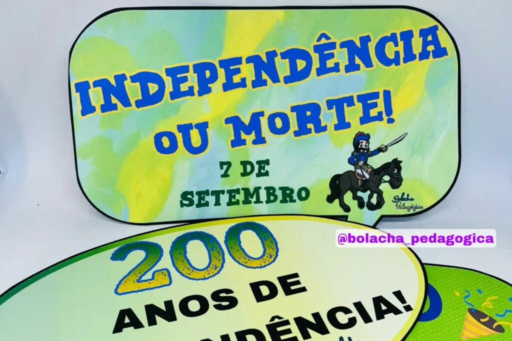 Plaquinhas para foto Independência do Brasil