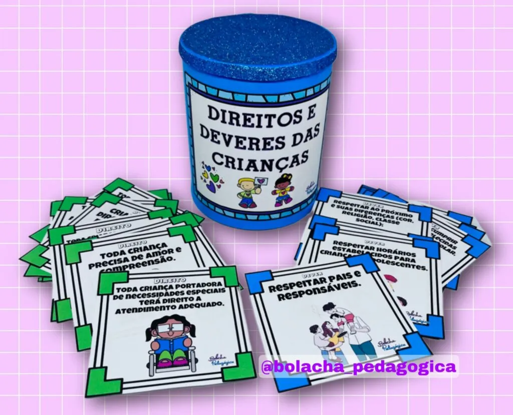 Direitos e deveres das crianças na lata