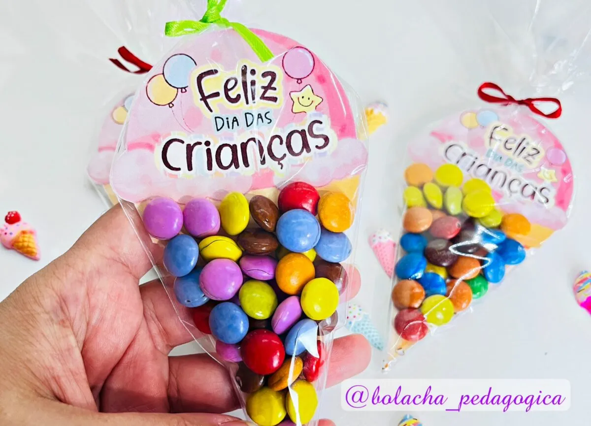 Lembrancinha Sorvetinho para chocolate dia das crianças