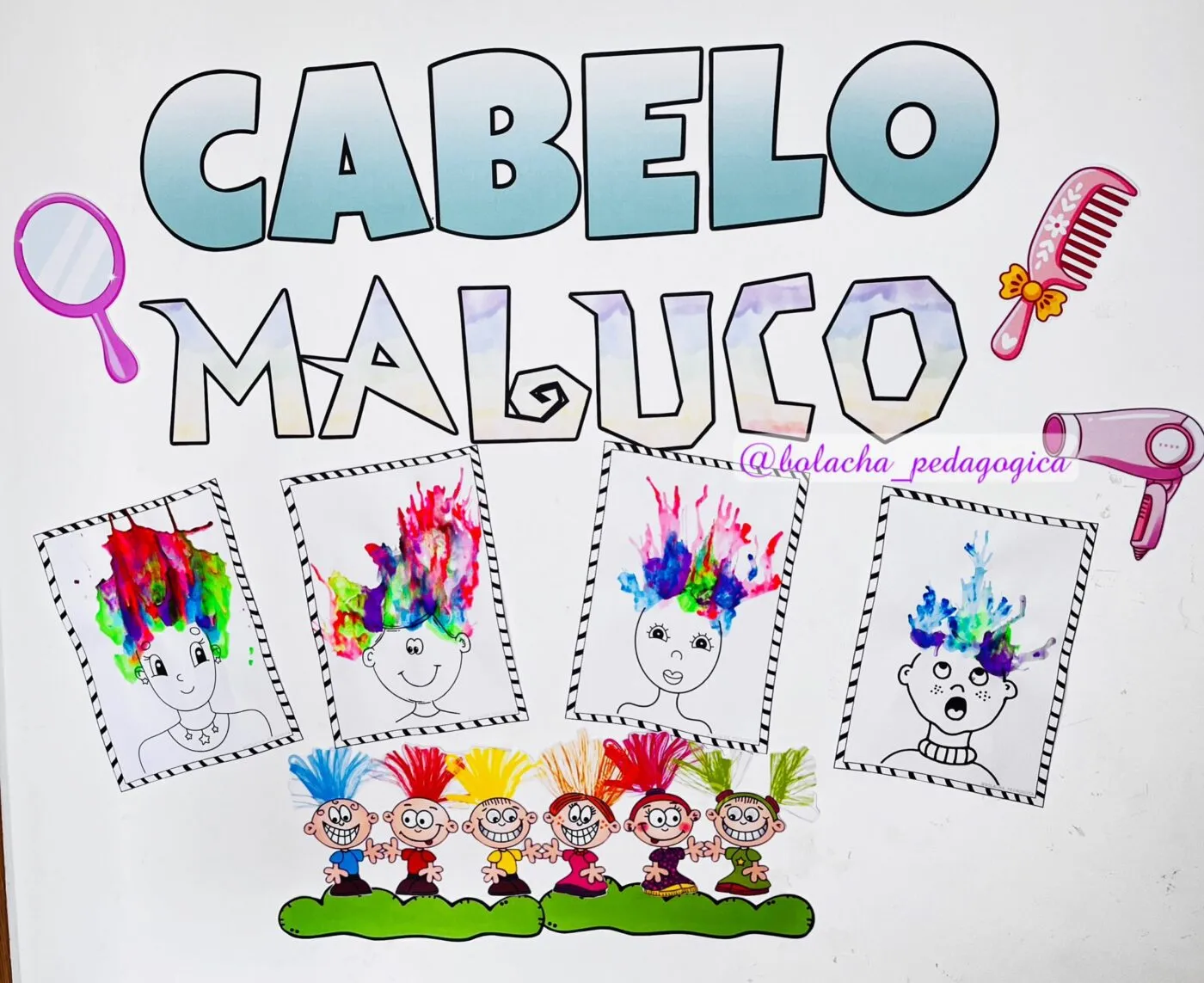Painel cabelo maluco para o dia das crianças